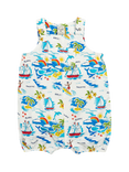 Frugi Baby Baxter Organic Cotton Dungarees, Aloha