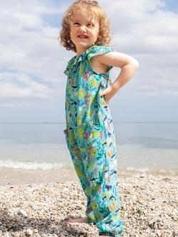 Frugi Baby Maris Sea Life Print Playsuit, Multi - view 2, Multi