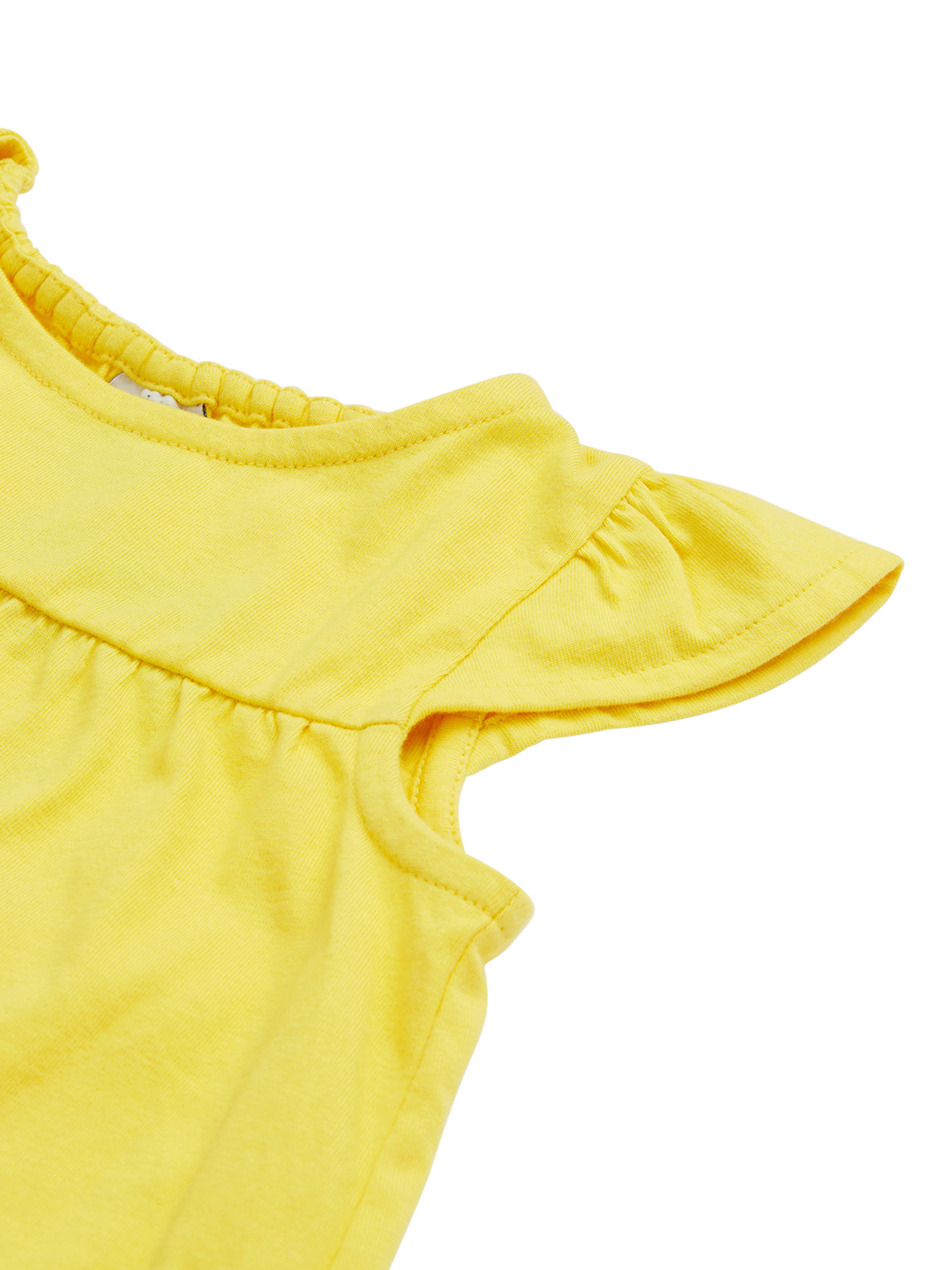 Product image 4 of 5, which shows Frugi Baby Isabetta Organic Cotton Applique Top & Sea Shell Print Leggings, Soft White/Blue/Yellow, 0-3 months