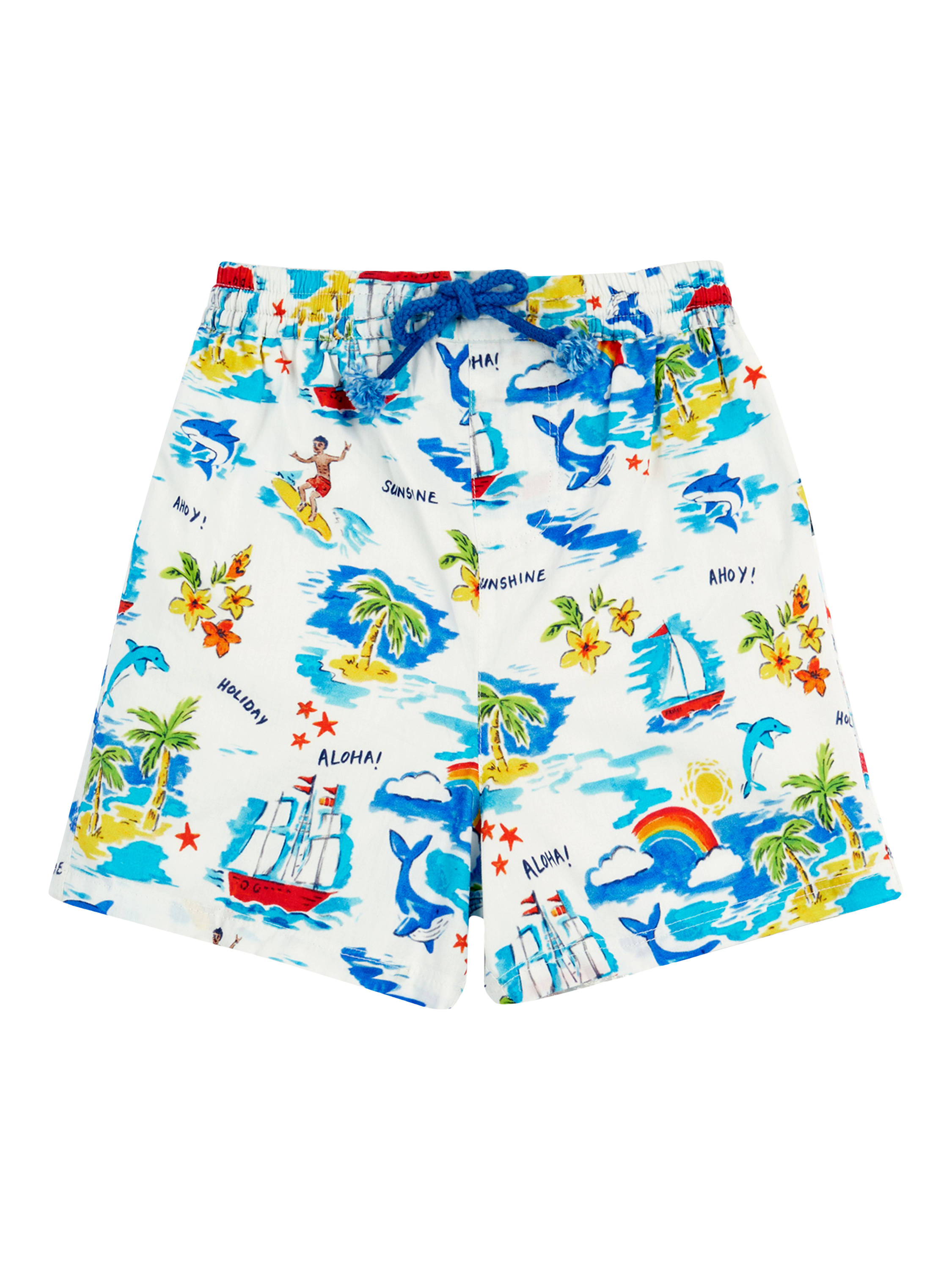 Product image 1 of 5, which shows Frugi Baby Edie Organic Cotton Shorts, Aloha, 0-3 months