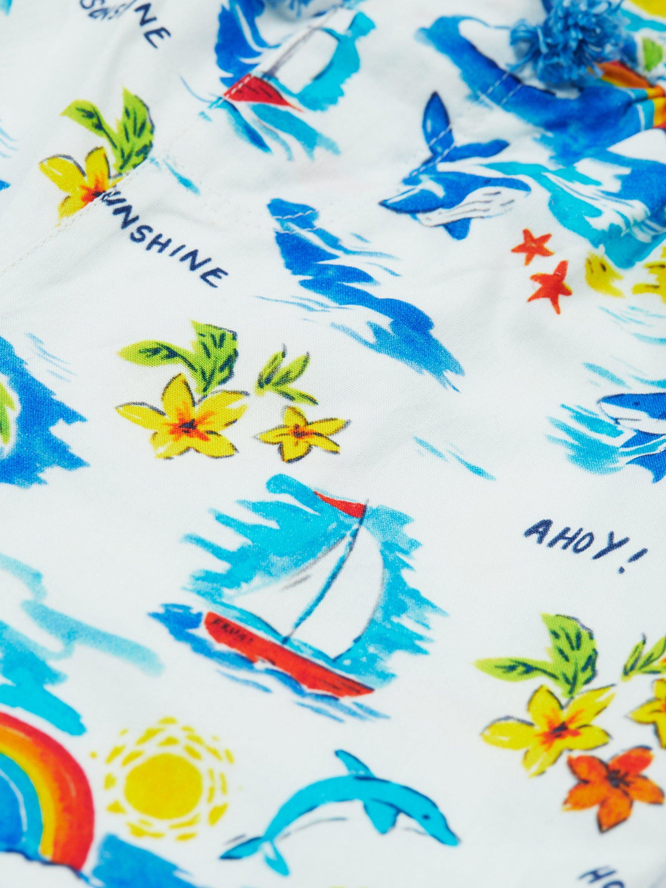 Product image 5 of 5, which shows Frugi Baby Edie Organic Cotton Shorts, Aloha, 0-3 months