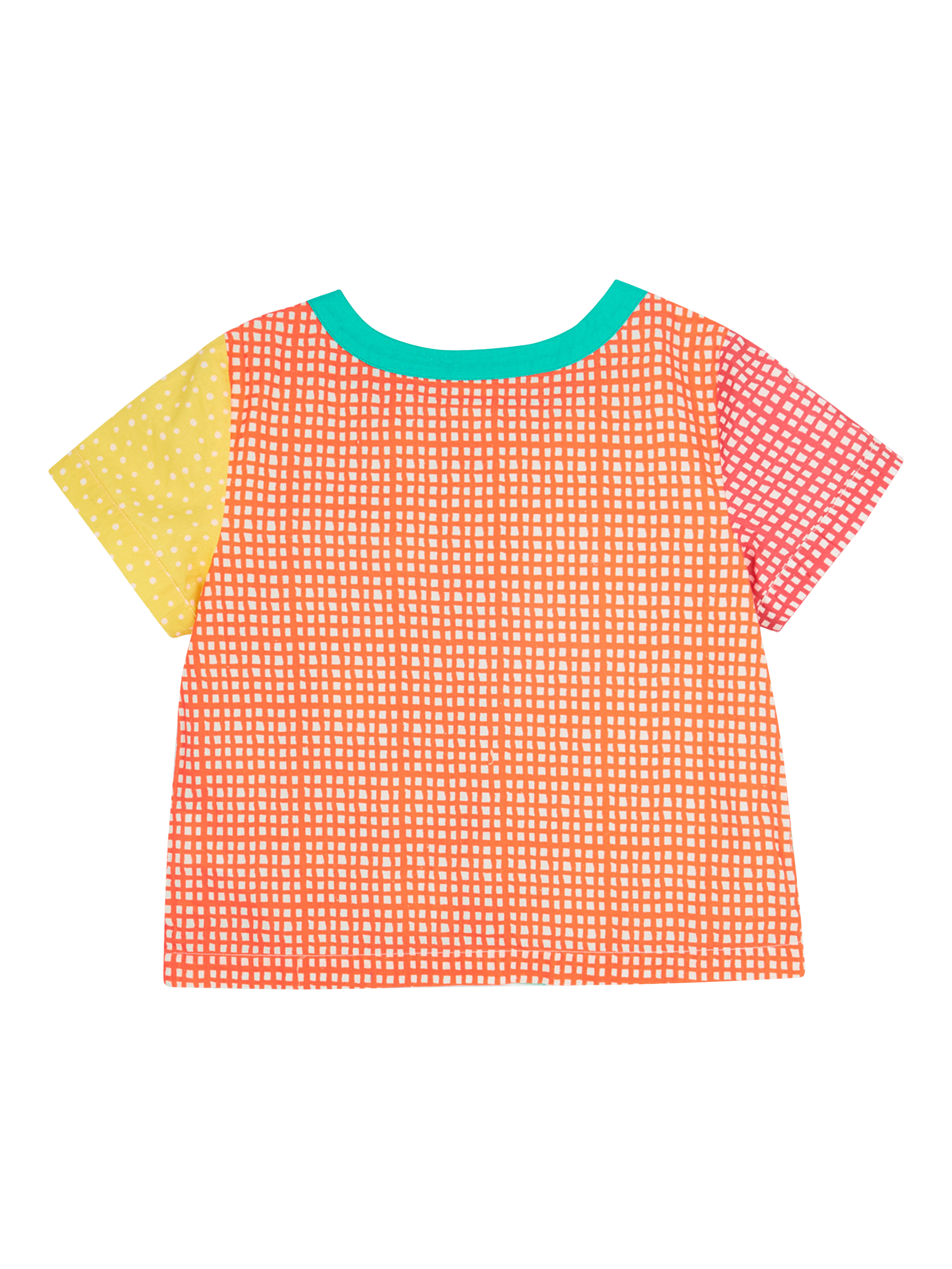 Product image 2 of 5, which shows Frugi Kids' Estella Organic Cotton Shirt, Rainbow Hotchpotch, 2-3 years