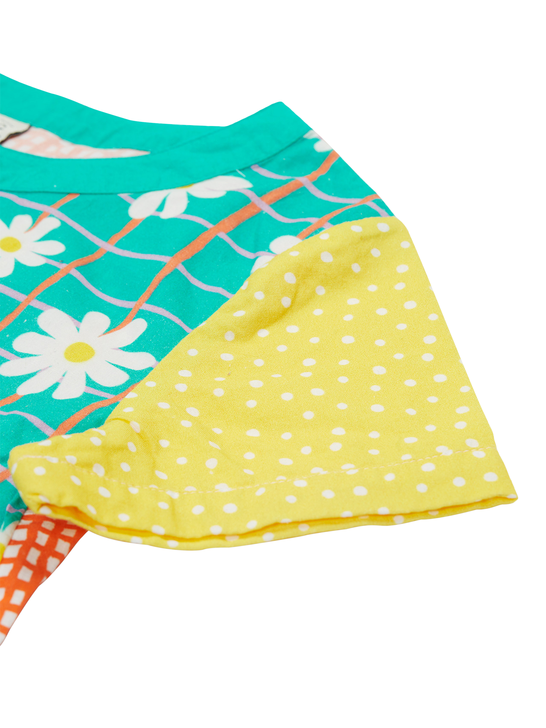 Product image 4 of 5, which shows Frugi Kids' Estella Organic Cotton Shirt, Rainbow Hotchpotch, 2-3 years
