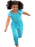 Frugi Kids' Geneva Organic Cotton Sea Shell Print Jumpsuit, Blue