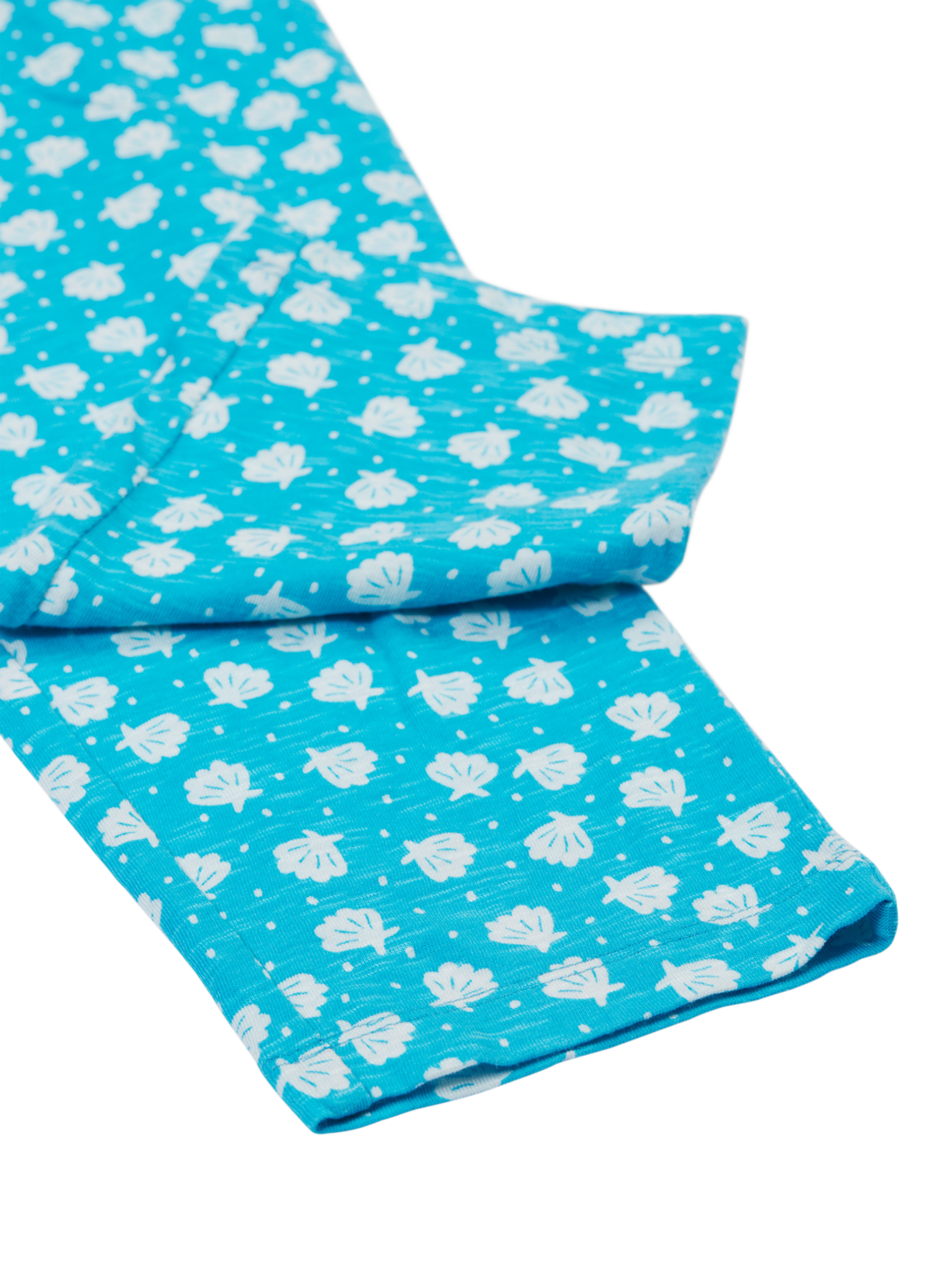 Product image 7 of 7, which shows Frugi Kids' Geneva Organic Cotton Sea Shell Print Jumpsuit, Blue, 2-3 years