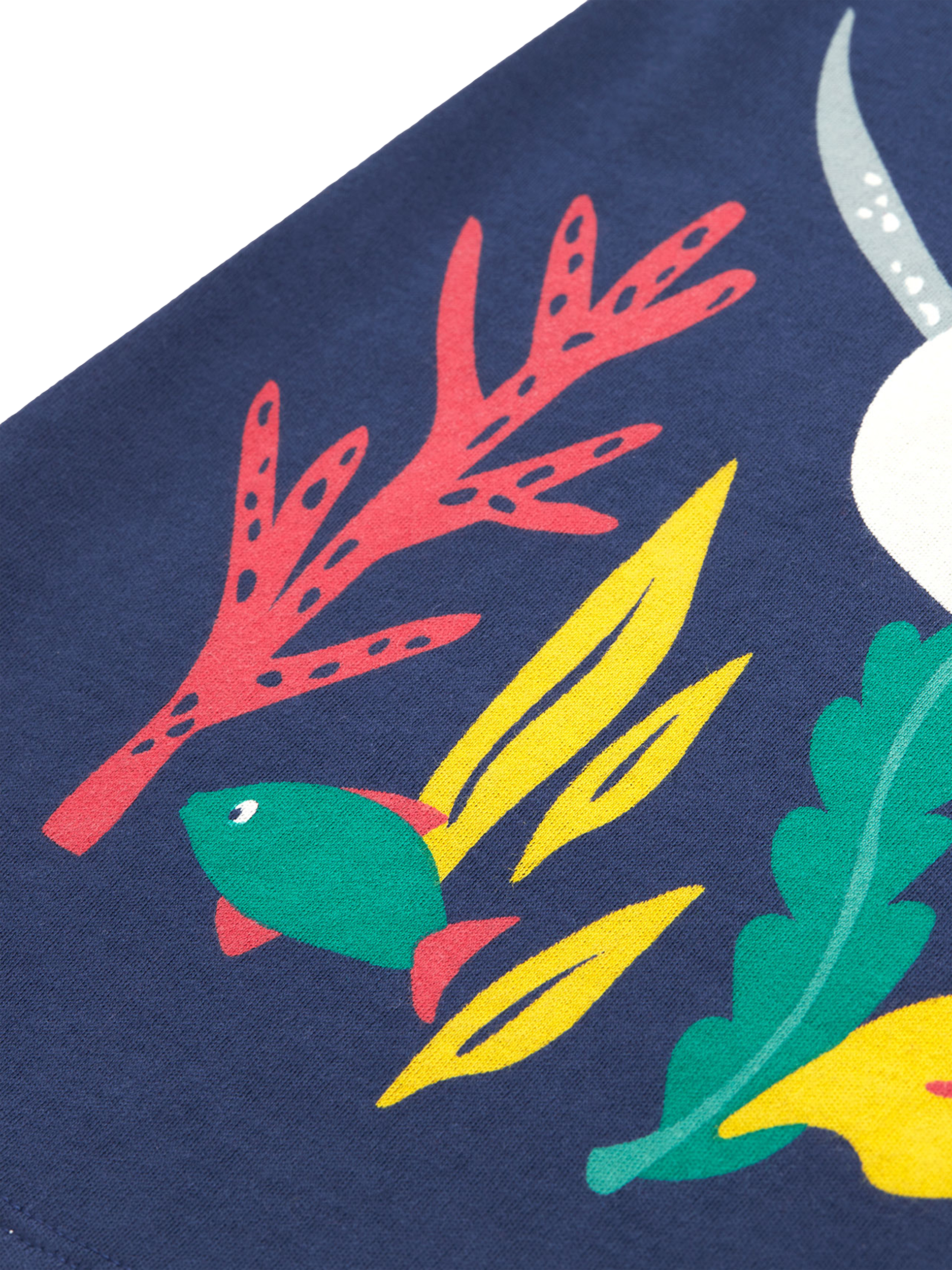 Product image 4 of 4, which shows Frugi Kids' Bonnie Organic Cotton Dress , Navy Blue/Sealife, 2-3 years