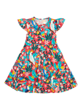 Frugi Kids' Organic Cotton Paradise Print Dress, Pink, Pink