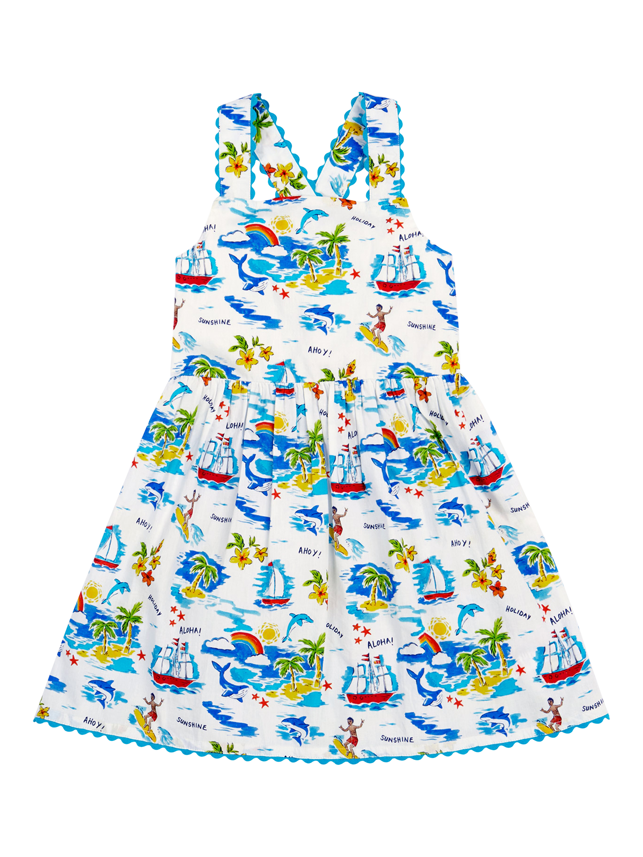 Product image 1 of 8, which shows Frugi Kids' Seraphina Organic Cotton Dress , Multi, 2-3 years