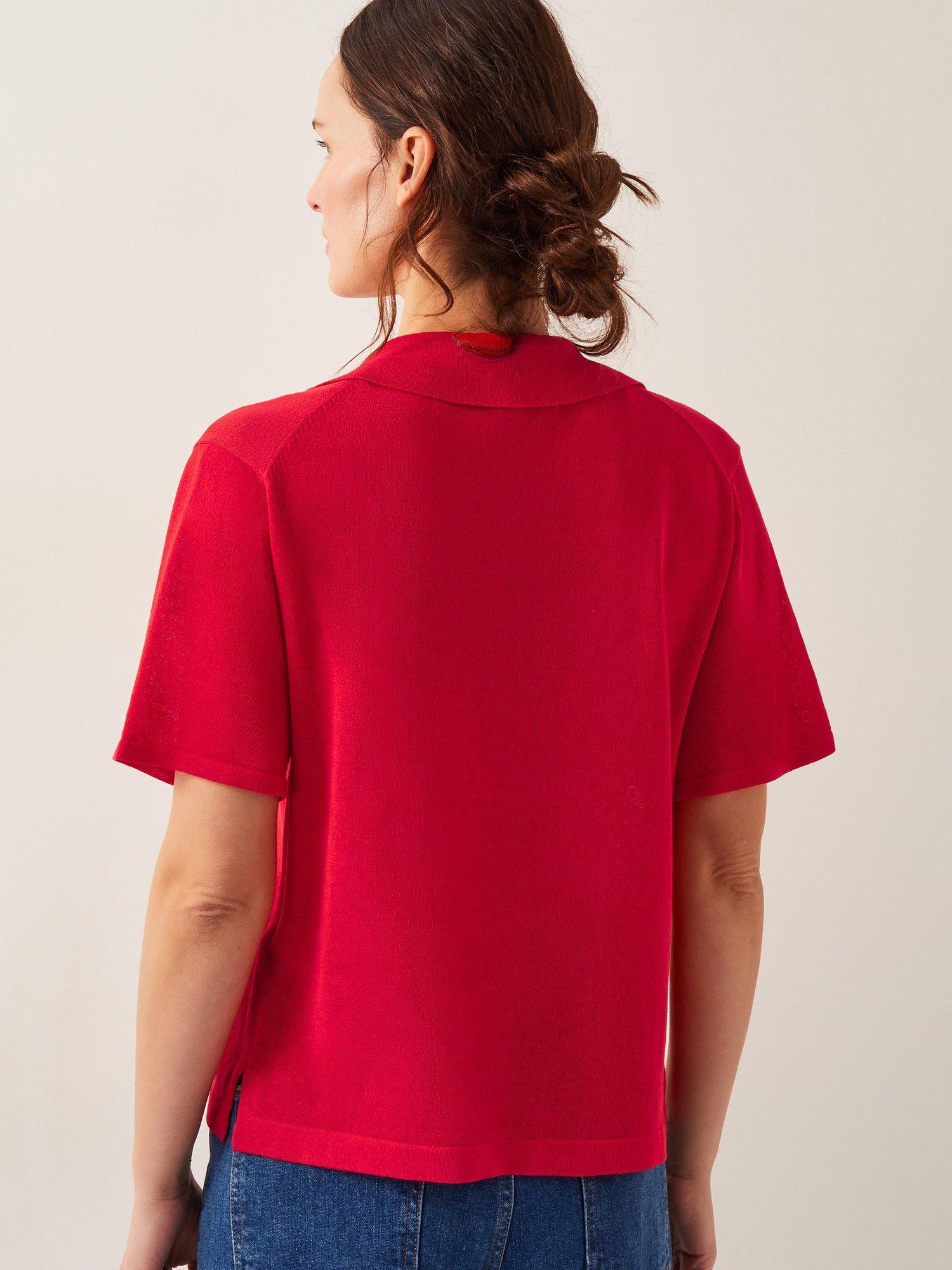 Product image 2 of 5, which shows Monsoon Tia Blouse, Red, S