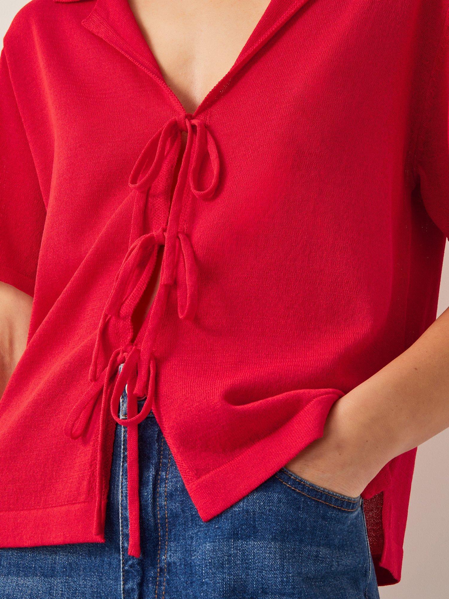 Product image 5 of 5, which shows Monsoon Tia Blouse, Red, S