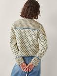 Monsoon Judy Geometric Quilted Jacket, Ivory
