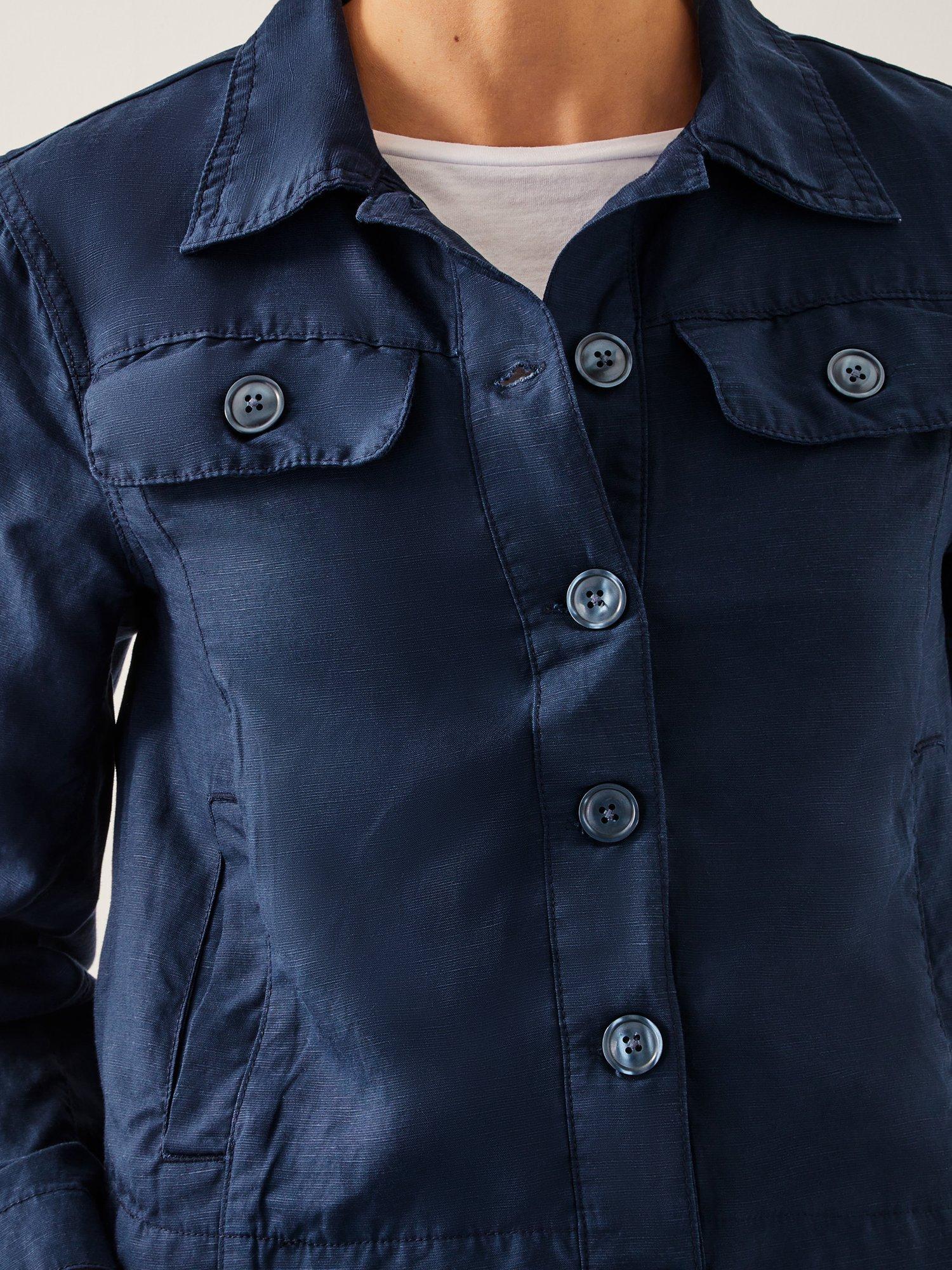 Product image 4 of 4, which shows Monsoon Lenny Cropped Jacket, Navy, S