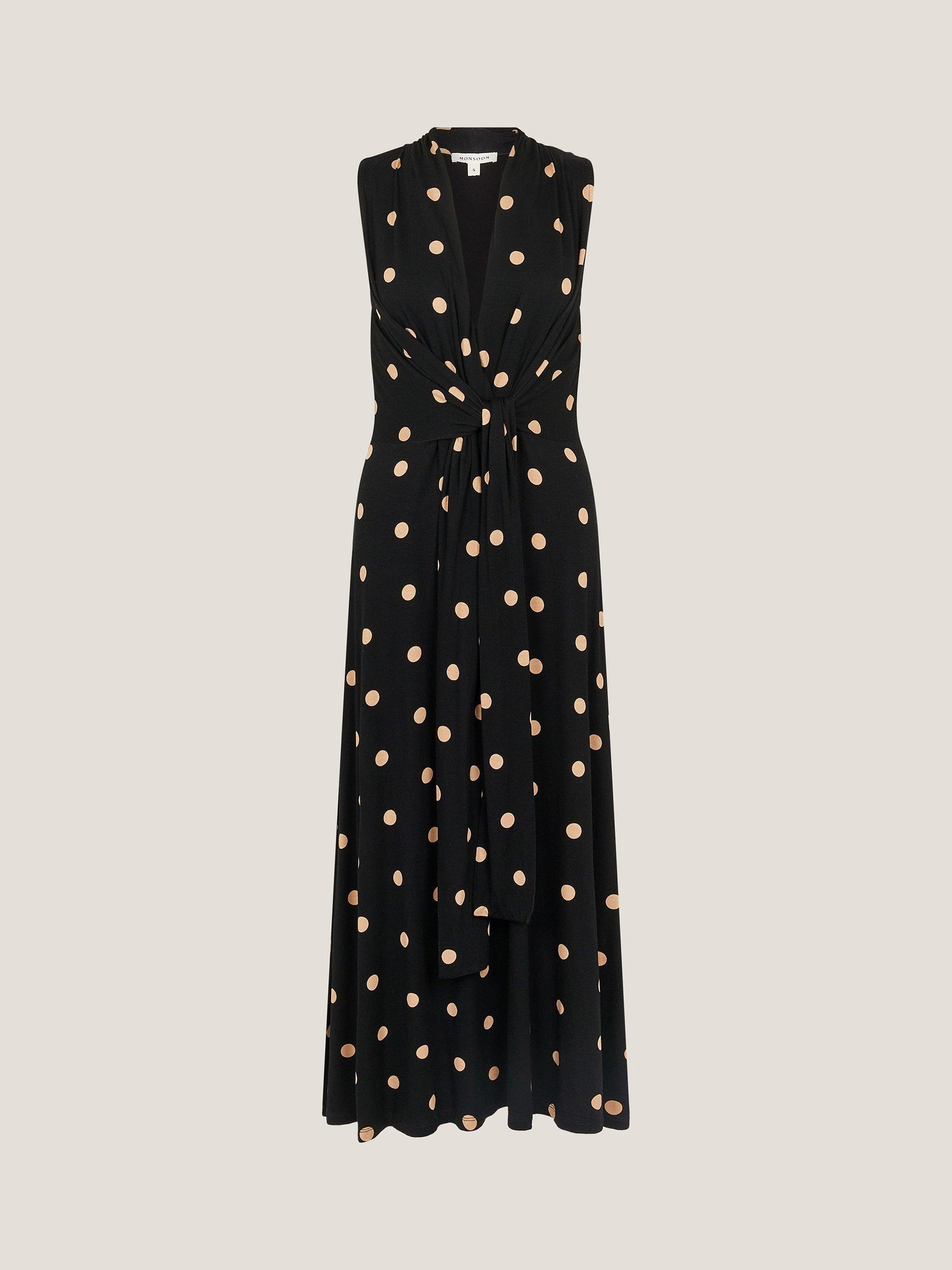 Product image 3 of 5, which shows Monsoon Sareesha Midi Dress, Black/Sand, S