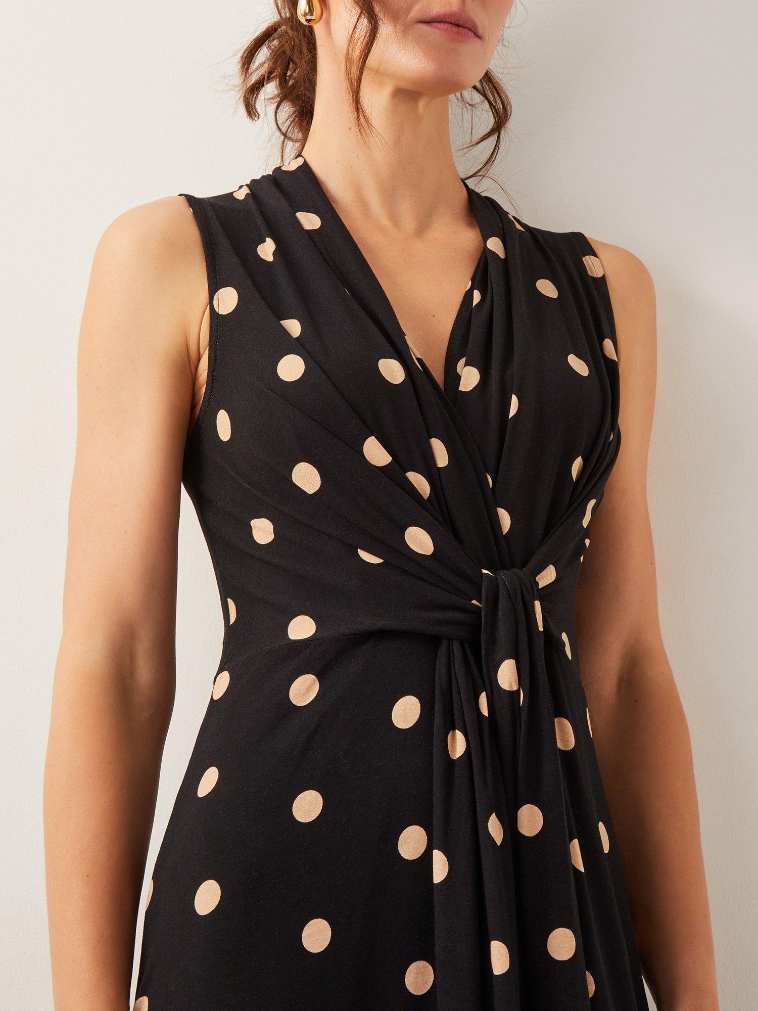 Product image 5 of 5, which shows Monsoon Sareesha Midi Dress, Black/Sand, S