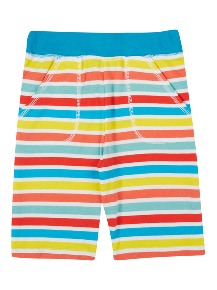 Frugi Kids' Sunny Organic Cotton Stripe Shorts, Multi, Multi