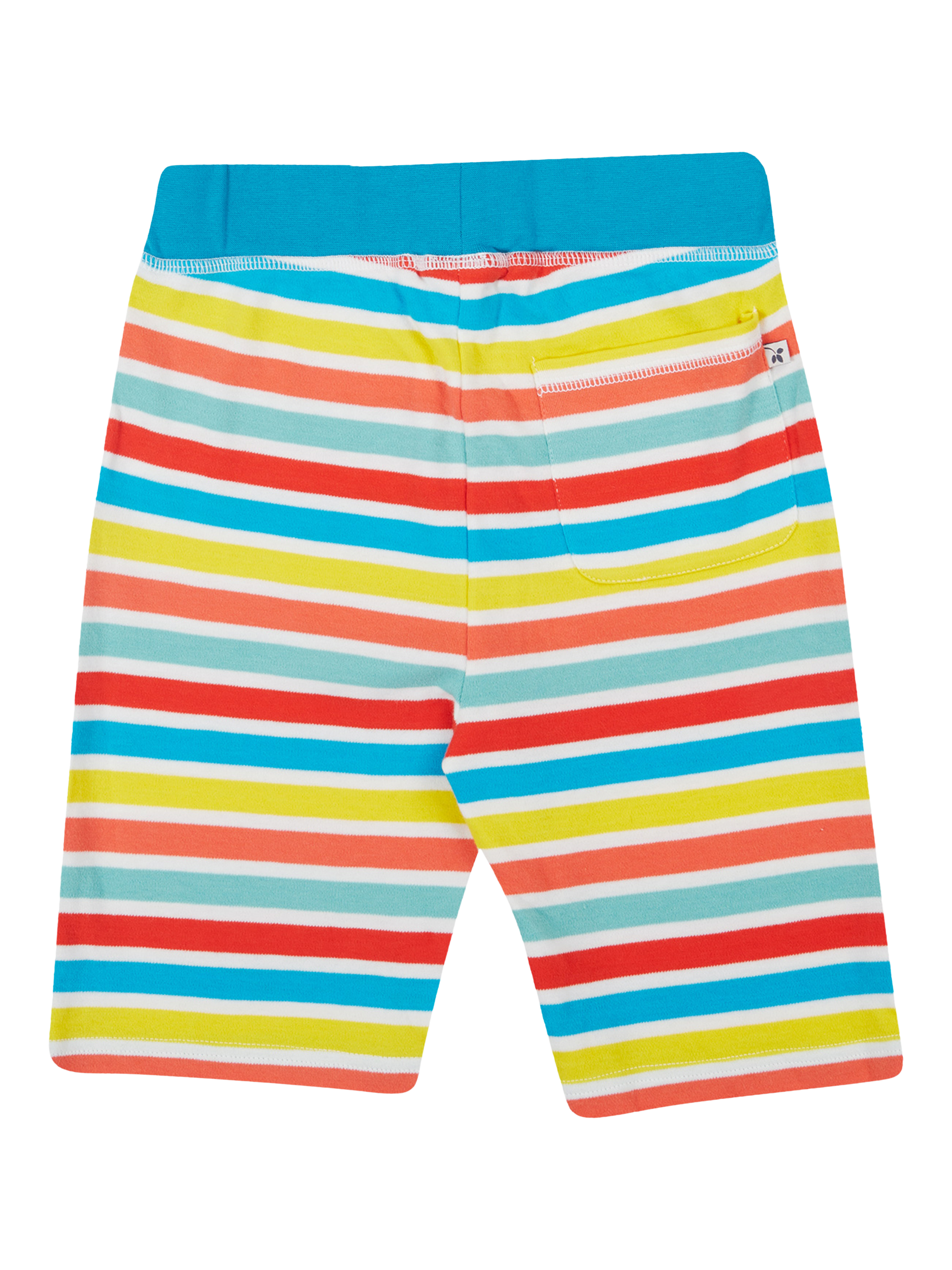 Product image 3 of 5, which shows Frugi Kids' Sunny Organic Cotton Stripe Shorts, Multi, 0-3 months