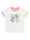 Frugi Kids' Xavier Organic Cotton Wild T-Shirt, Soft White