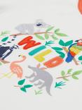 Frugi Kids' Xavier Organic Cotton Wild T-Shirt, Soft White