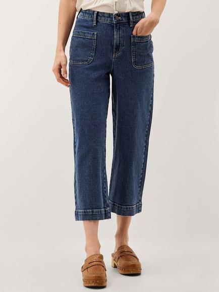 Monsoon Arlo Cropped Jeans, Mid Authentic Blue