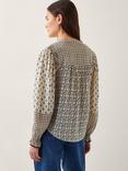 Monsoon Jemmie Geometric Print Blouse, Ivory/Multi