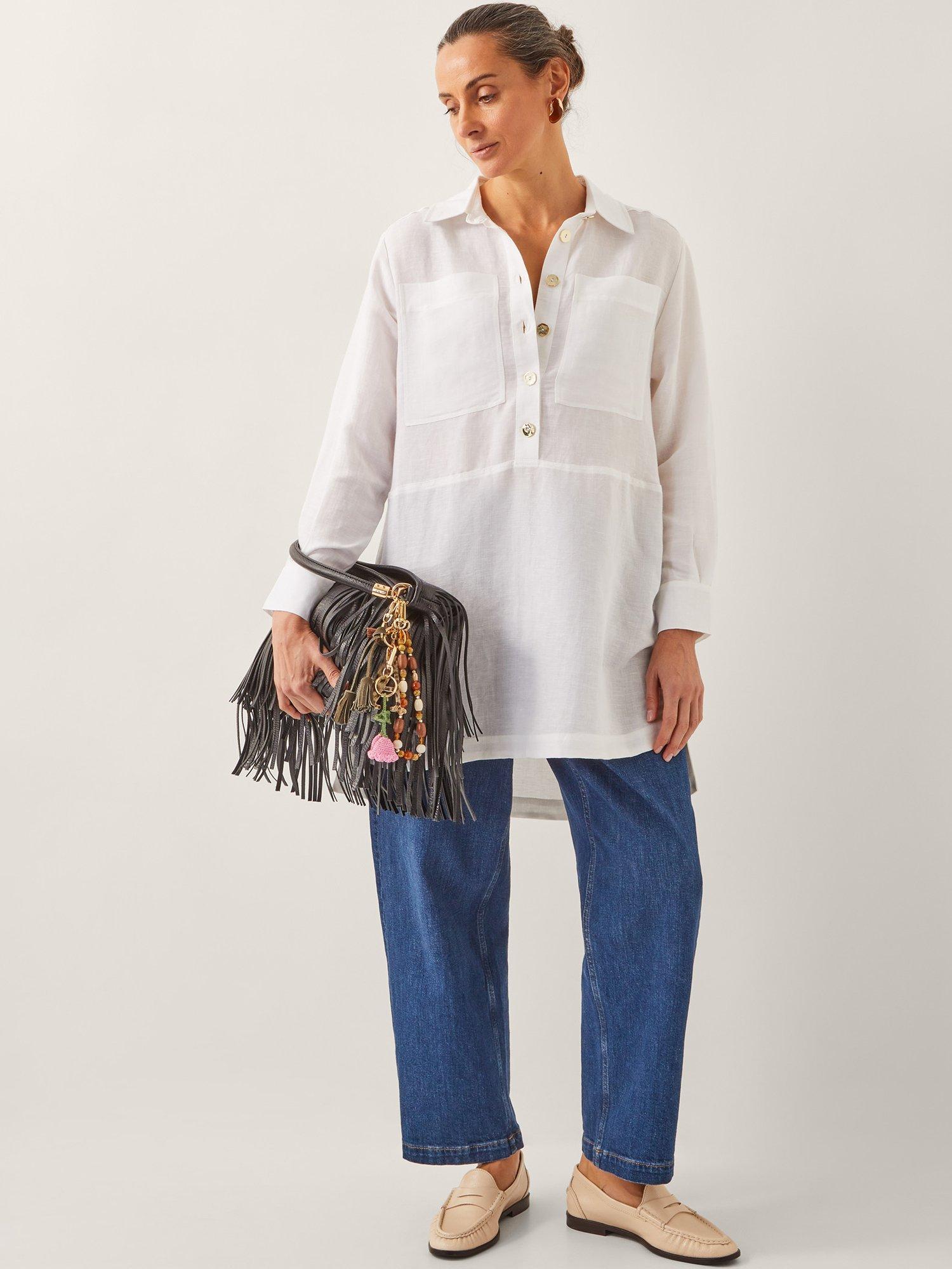 Product image 3 of 4, which shows Monsoon Tatiana Shirt, White, S