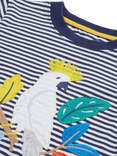 Frugi Kids' Elijah Organic Cotton Stripe Applique T-Shirt, Blue Navy