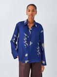 MM Eraclea Floral Pure Silk Shirt, Blue/White