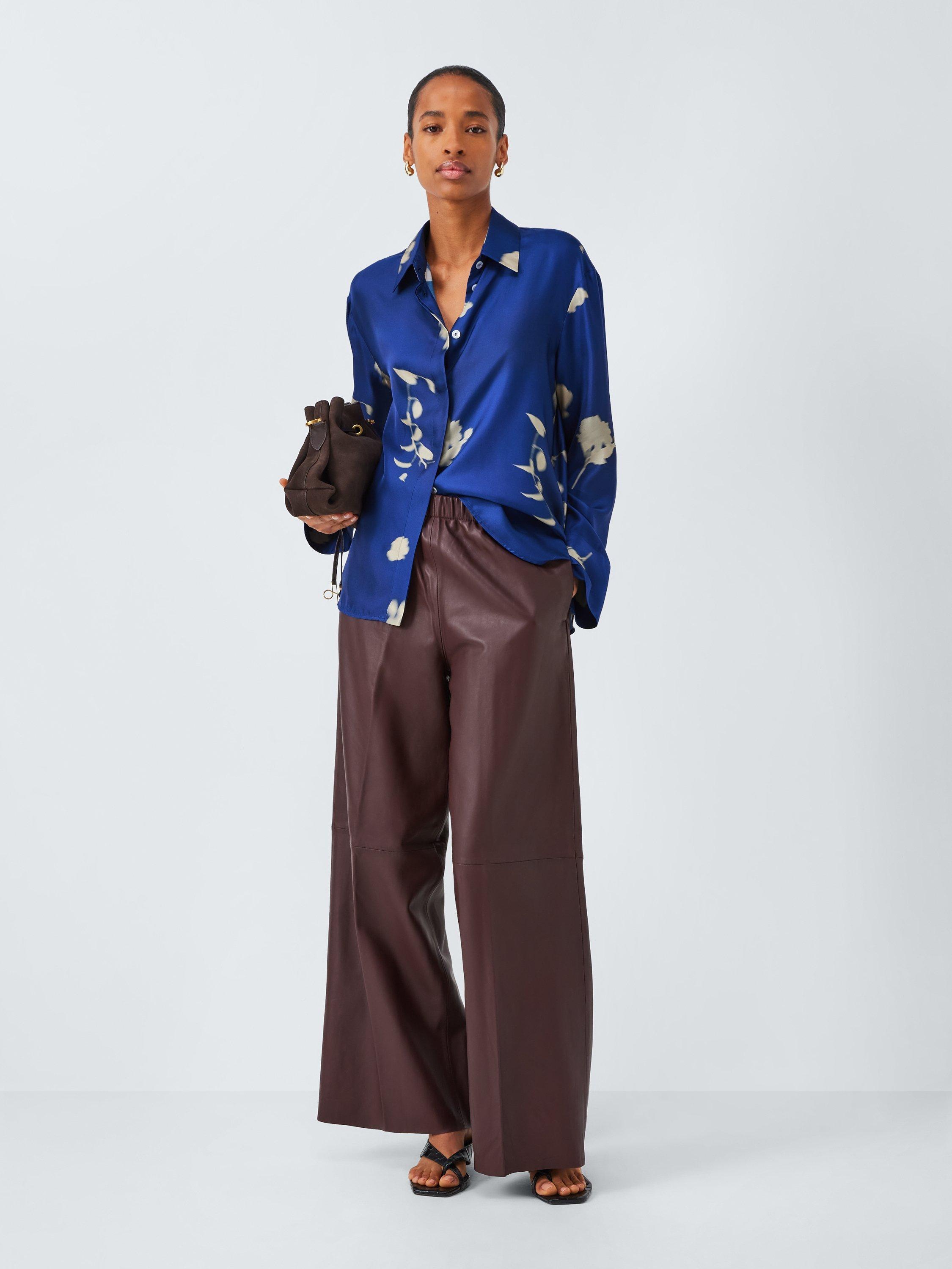 Product image 3 of 7, which shows MM Eraclea Floral Pure Silk Shirt, Blue/White, 6