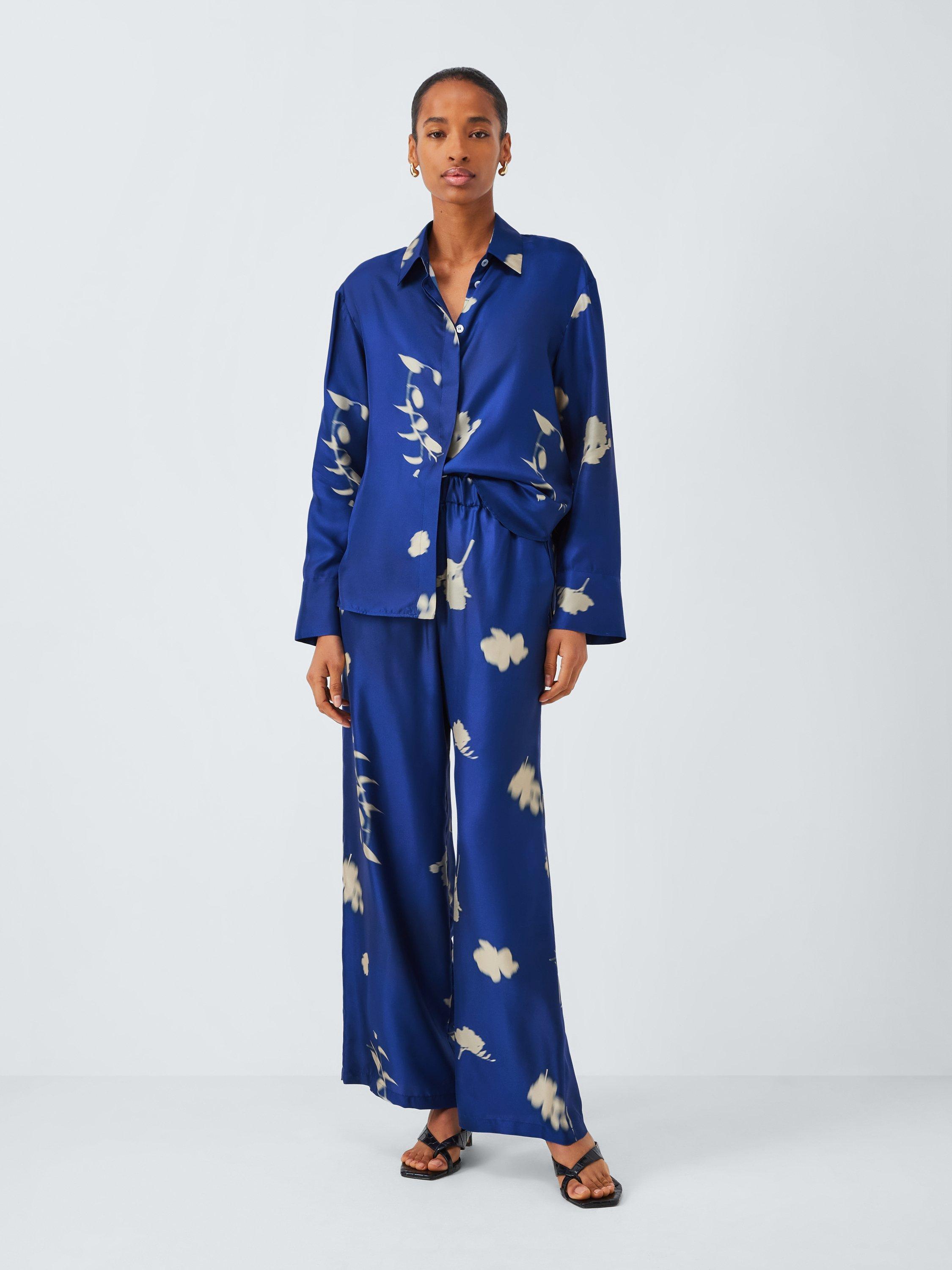 Product image 7 of 7, which shows MM Eraclea Floral Pure Silk Shirt, Blue/White, 6