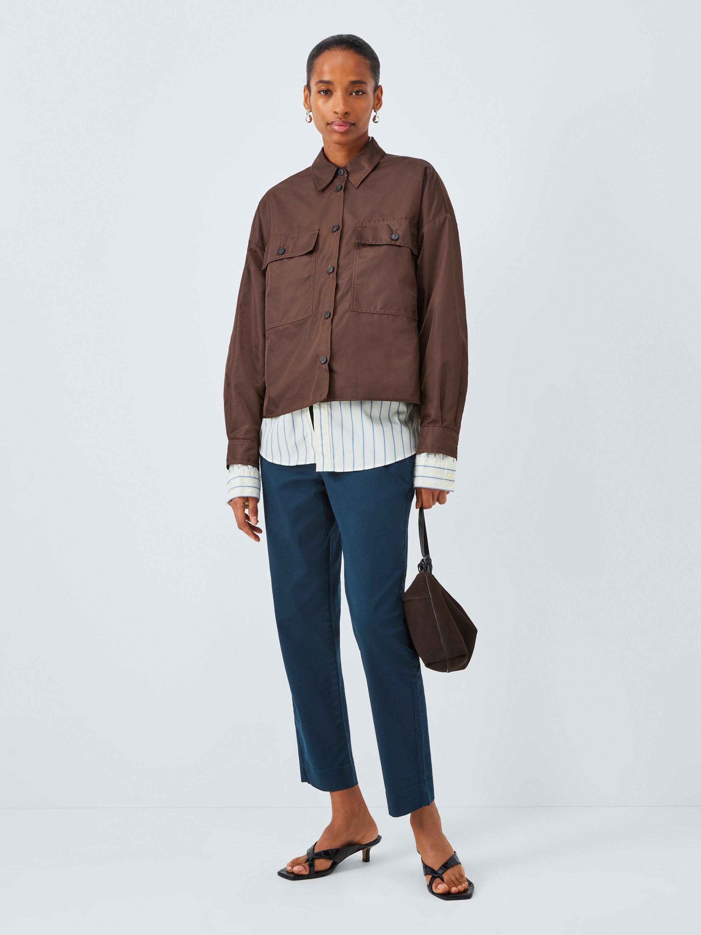 Product image 3 of 6, which shows MM Mara Straight Tailored Trousers, Navy, 6