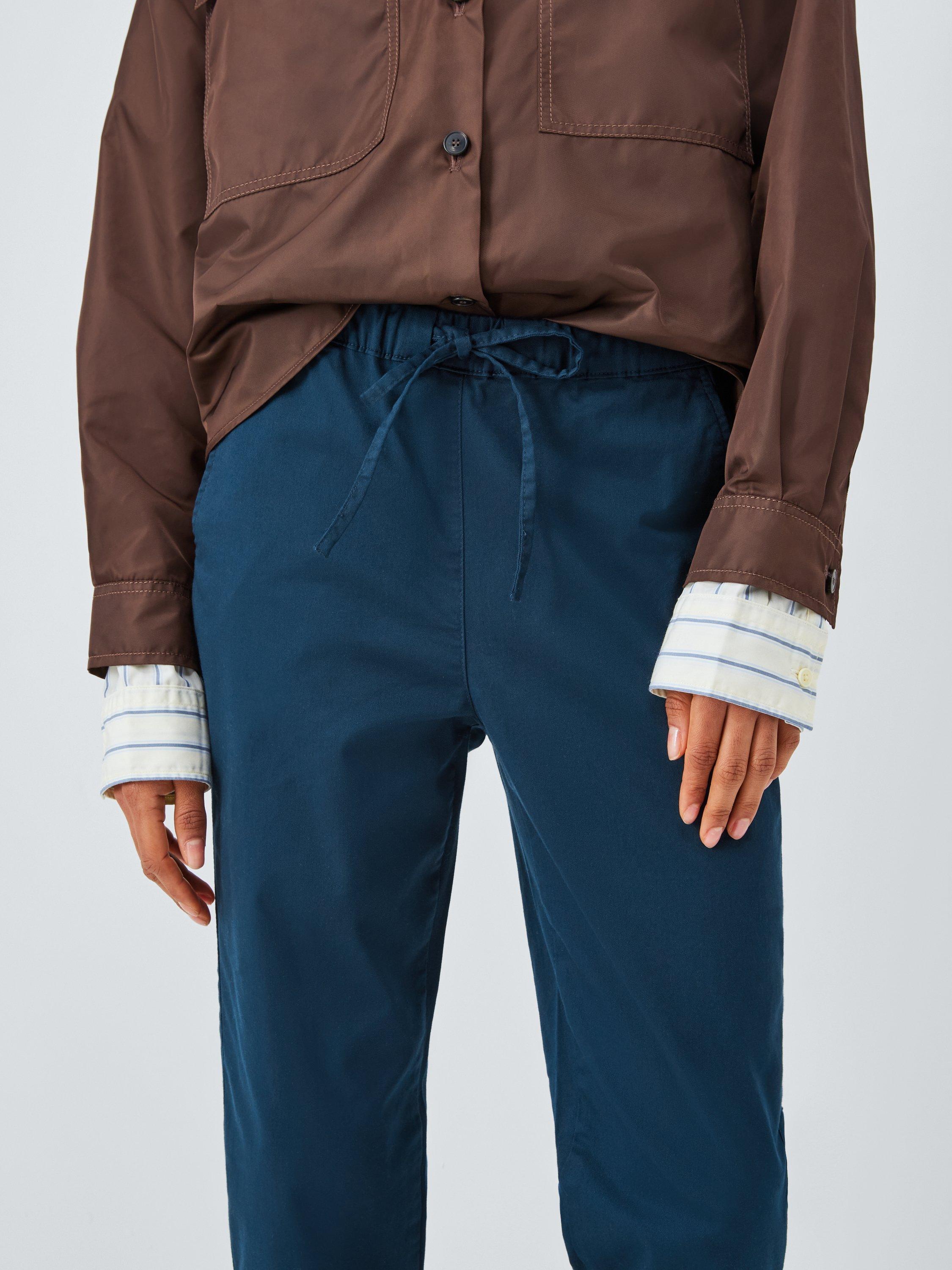 Product image 5 of 6, which shows MM Mara Straight Tailored Trousers, Navy, 6