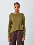 MM Arca Long Sleeve Silk Blend Top, Green