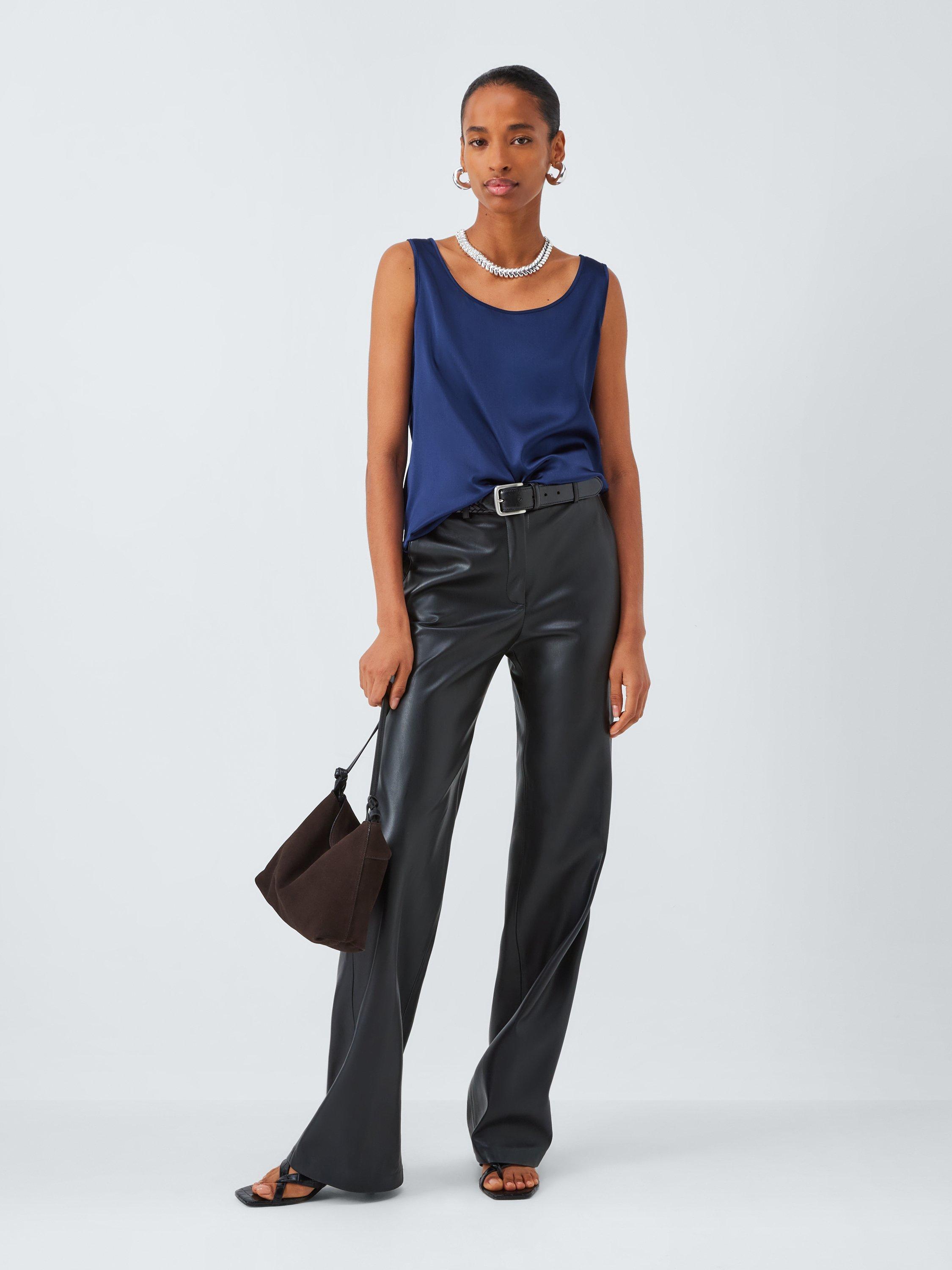 Product image 3 of 6, which shows MM by MaxMara Pan Sleeveless Silk Rich Top, Blue, 6