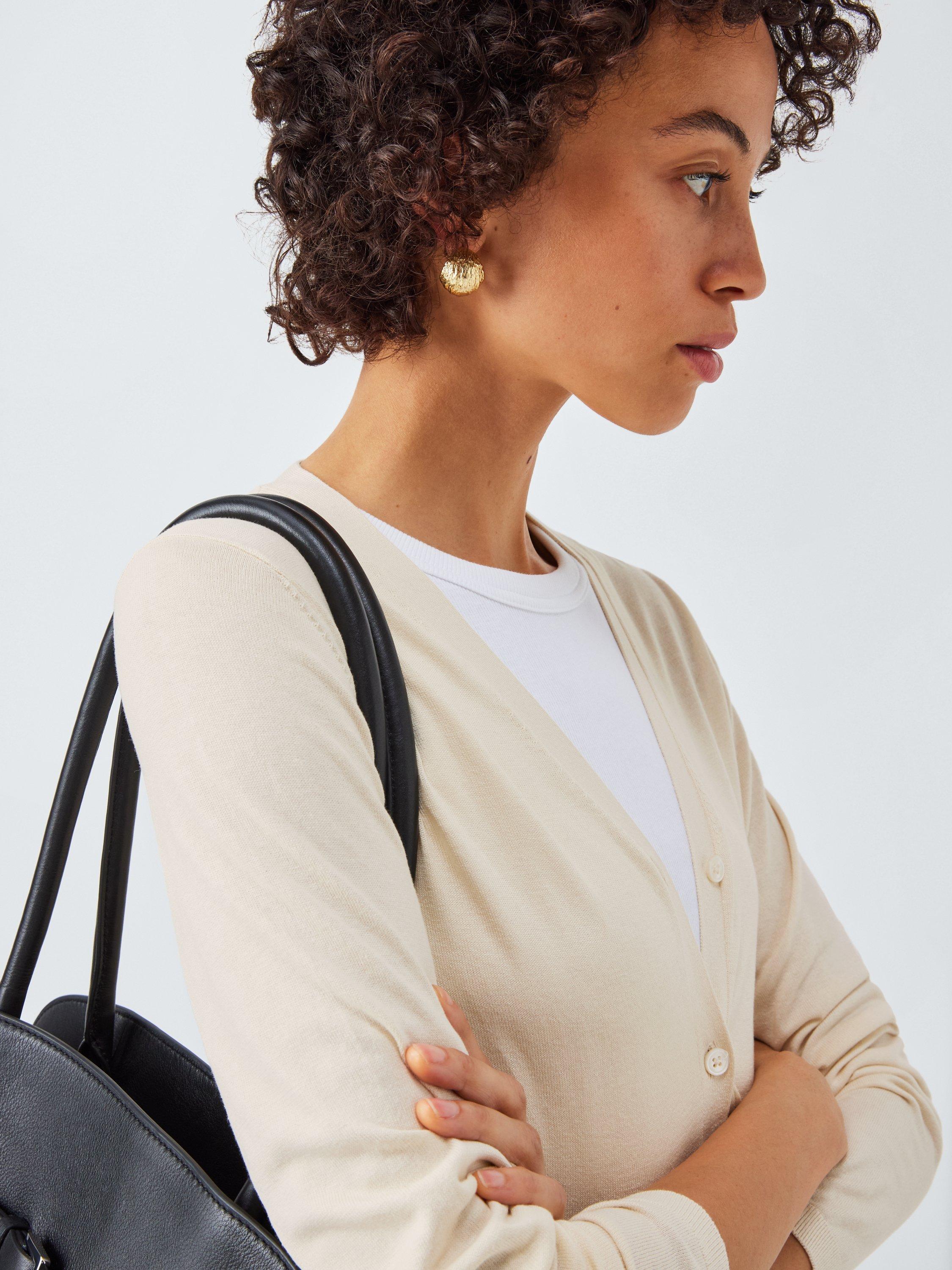 Product image 5 of 6, which shows MM Efedra Silk Rich Cardigan, Beige, XS