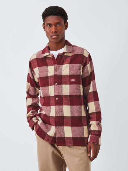 Dickies Coaling Regular Fit Check Shirt, Tibetan Red, Tibetan Red