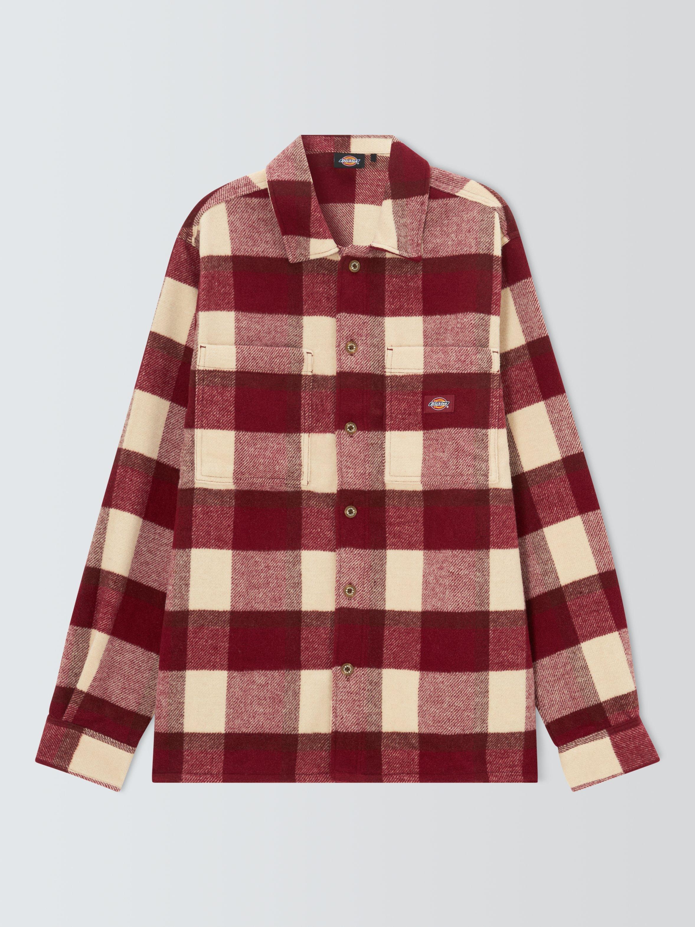 Product image 4 of 6, which shows Dickies Coaling Regular Fit Check Shirt, Tibetan Red, S