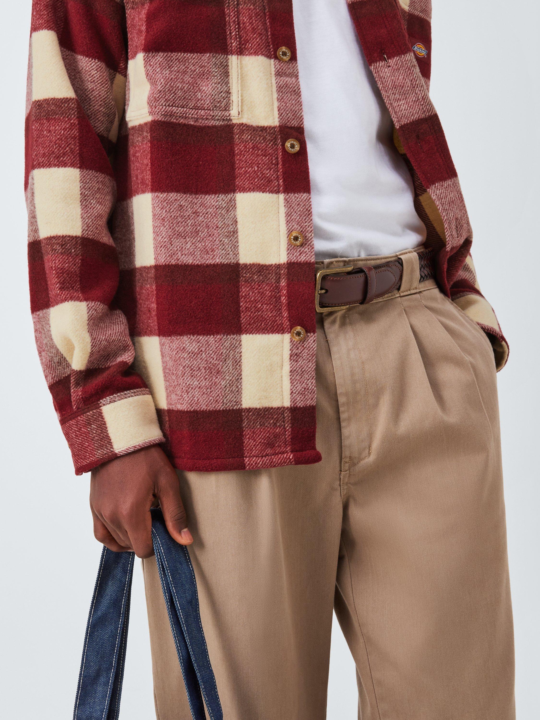 Product image 6 of 6, which shows Dickies Coaling Regular Fit Check Shirt, Tibetan Red, S