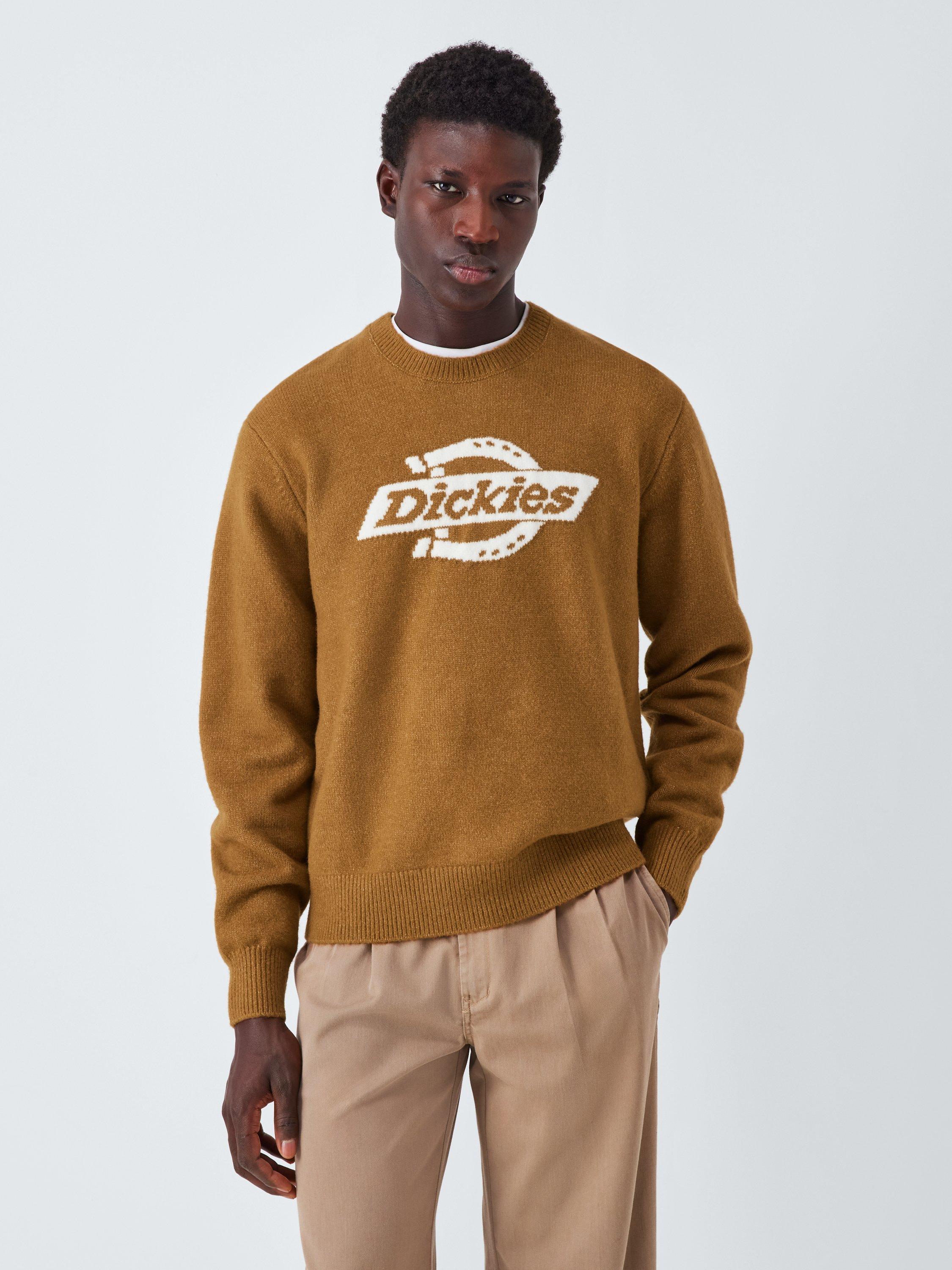 Product image 1 of 6, which shows Dickies Ruston Crew Neck Jumper, Brown Duck, S