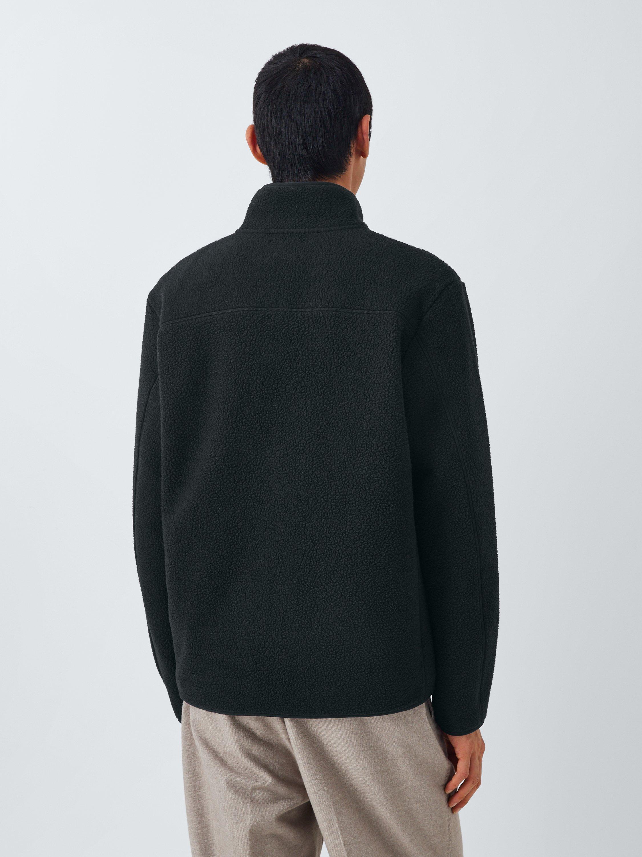 Product image 2 of 6, which shows John Lewis Bonded Borg Zip Front Jacket, Black, M