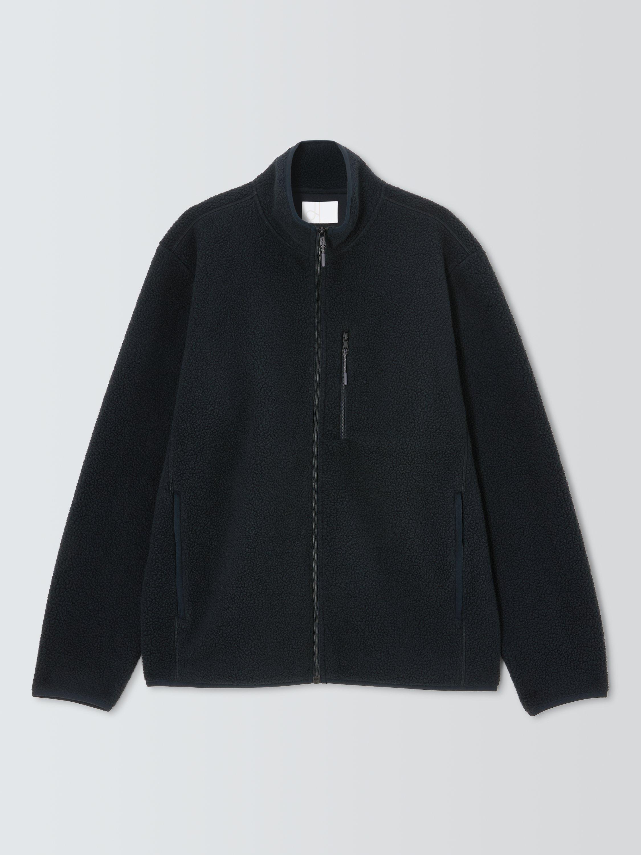 Product image 6 of 6, which shows John Lewis Bonded Borg Zip Front Jacket, Black, M