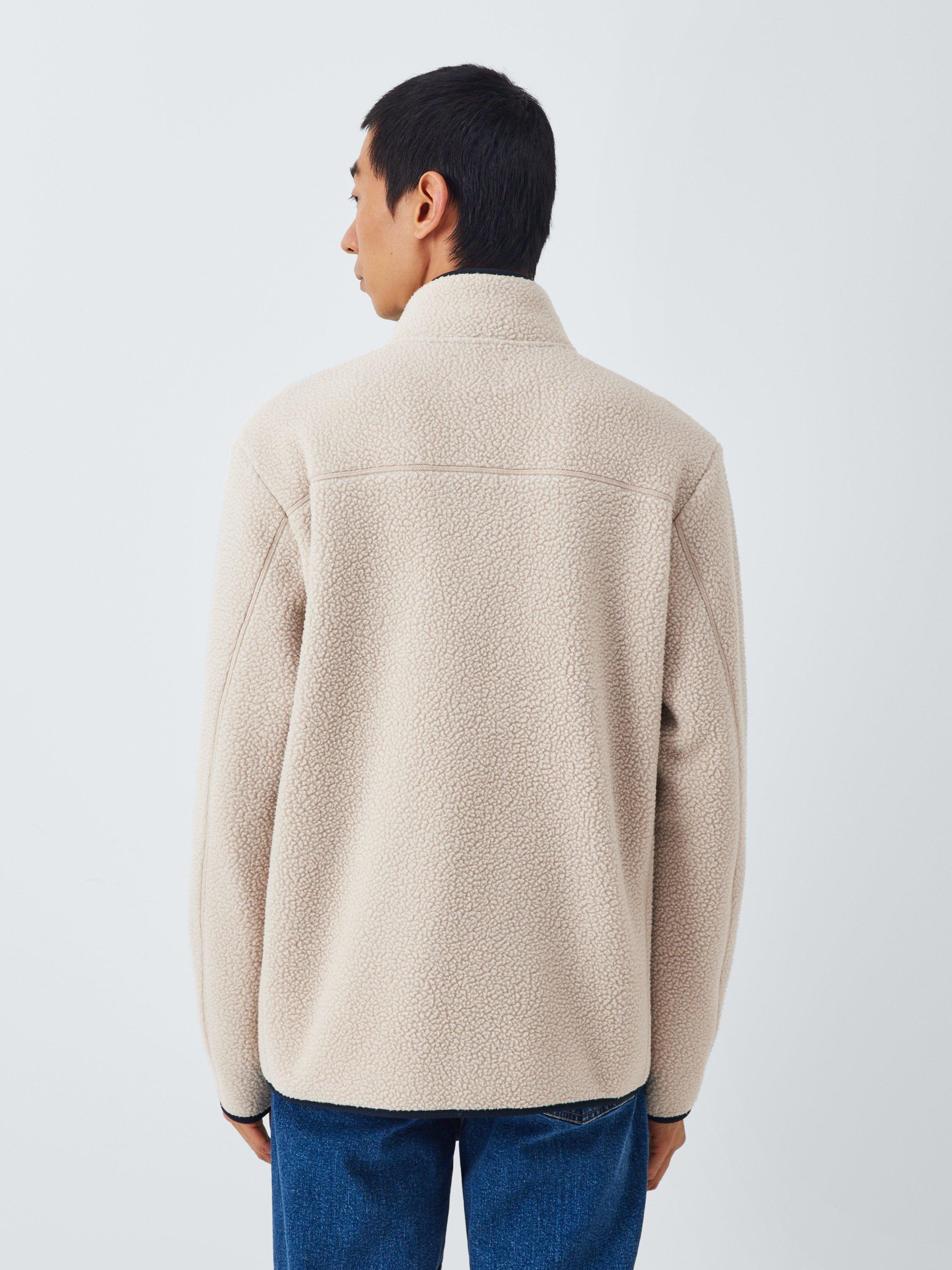 Product image 2 of 6, which shows John Lewis Bonded Borg Zip Front Jacket, Stone, M