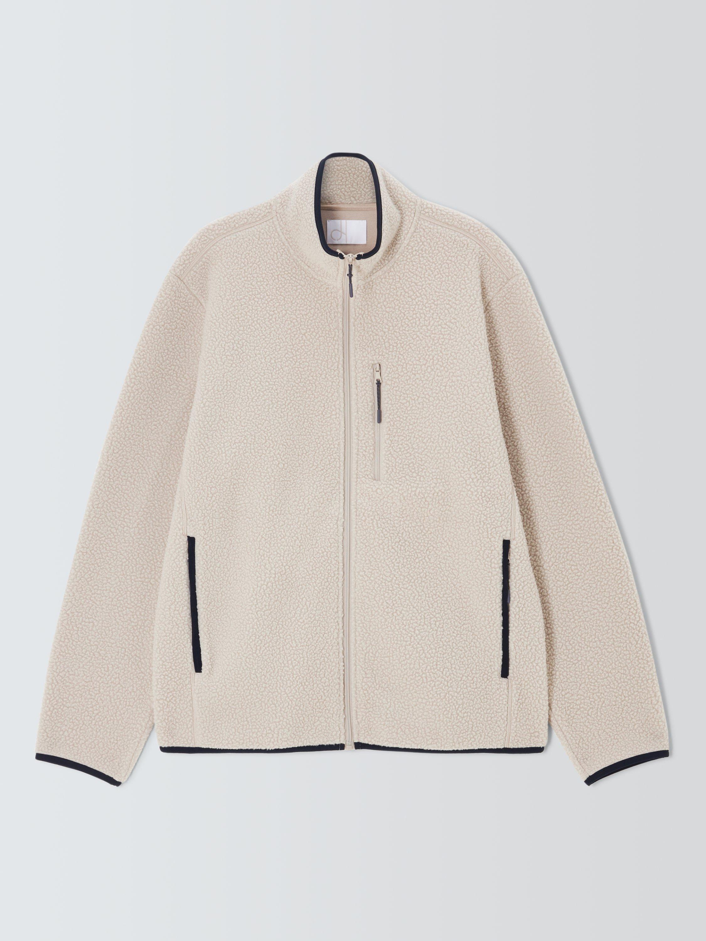 Product image 6 of 6, which shows John Lewis Bonded Borg Zip Front Jacket, Stone, M