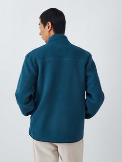 John Lewis Bonded Borg Zip Front Jacket - view 2, Blue Wing Teal