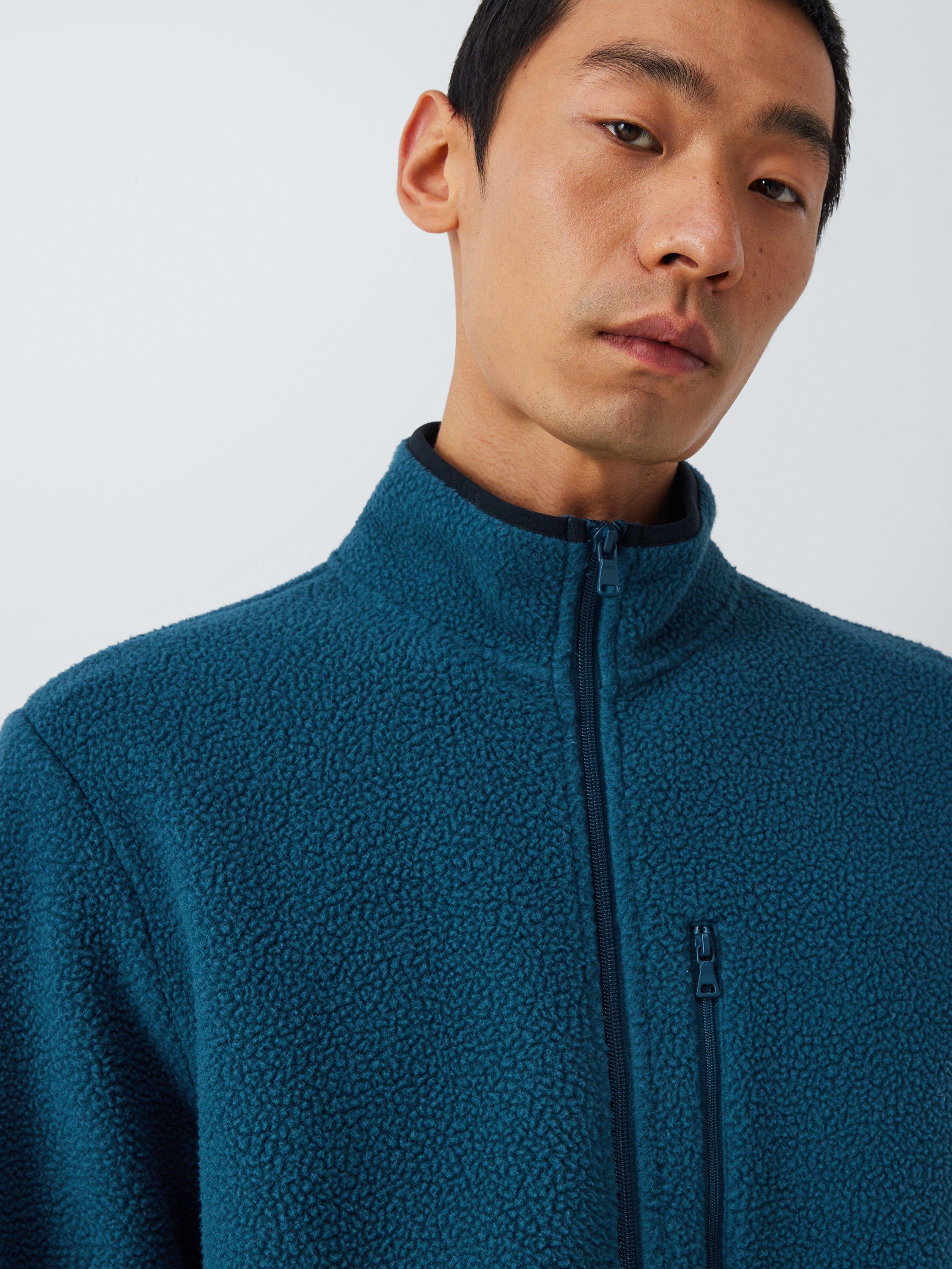 Product image 4 of 6, which shows John Lewis Bonded Borg Zip Front Jacket, Blue Wing Teal, L
