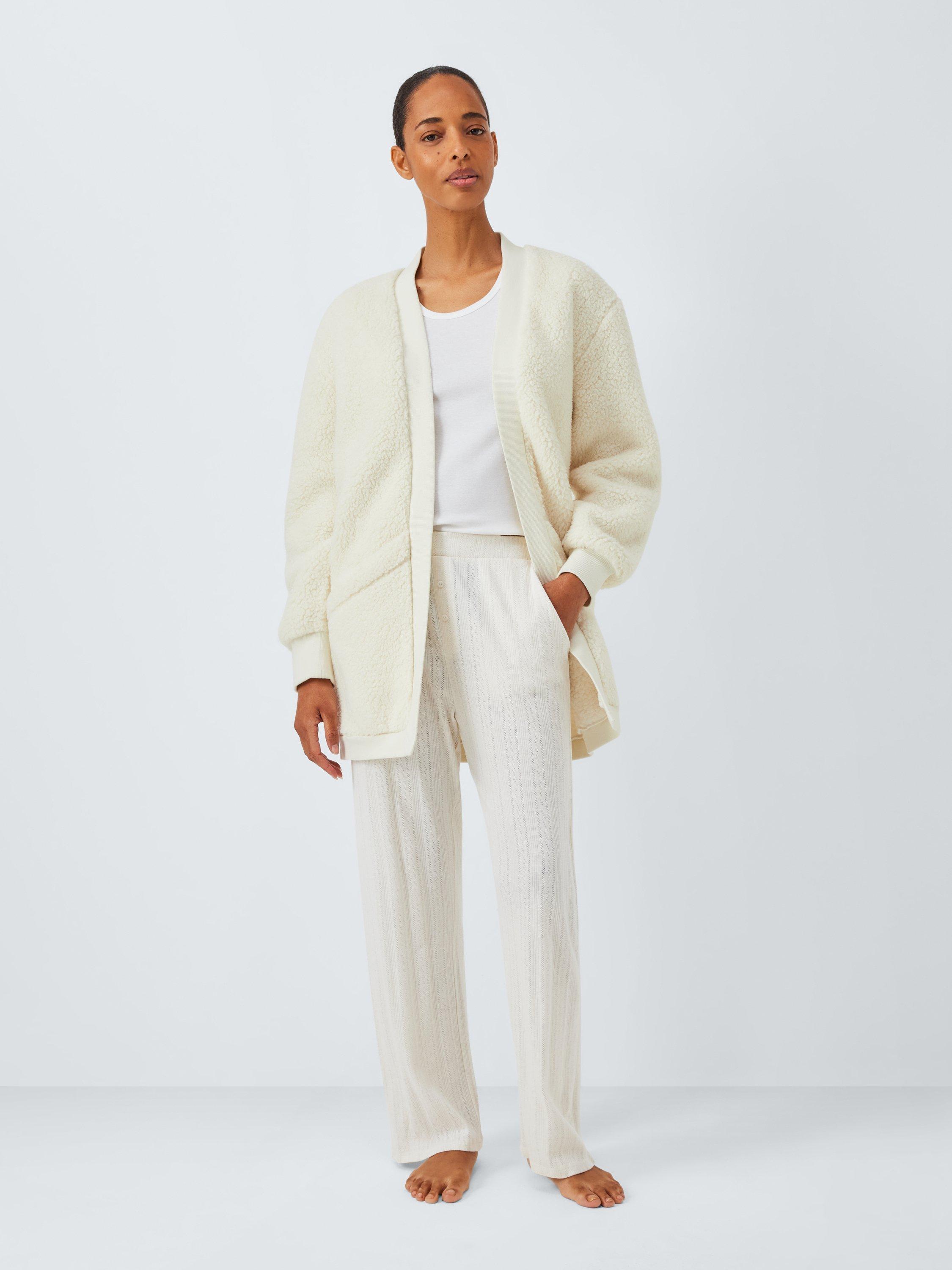 Product image 3 of 6, which shows John Lewis Borg Throw On Cardigan, Ivory, S-M