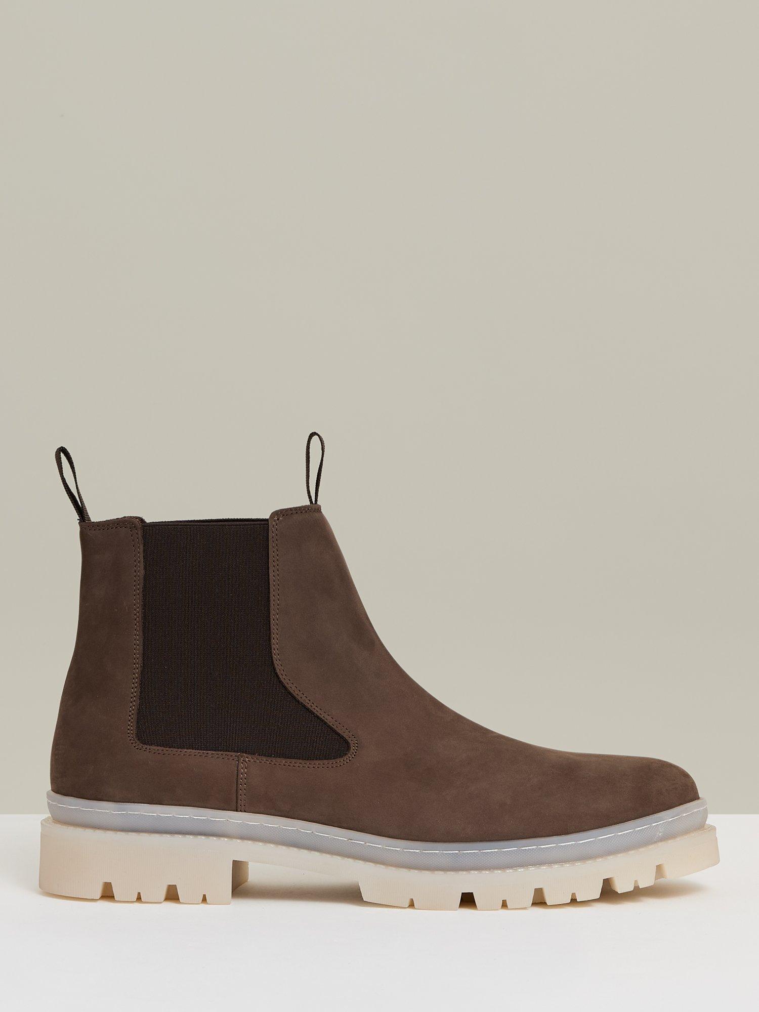 Reiss Garry Suede Contrast Sole Chelsea Boots, Brown