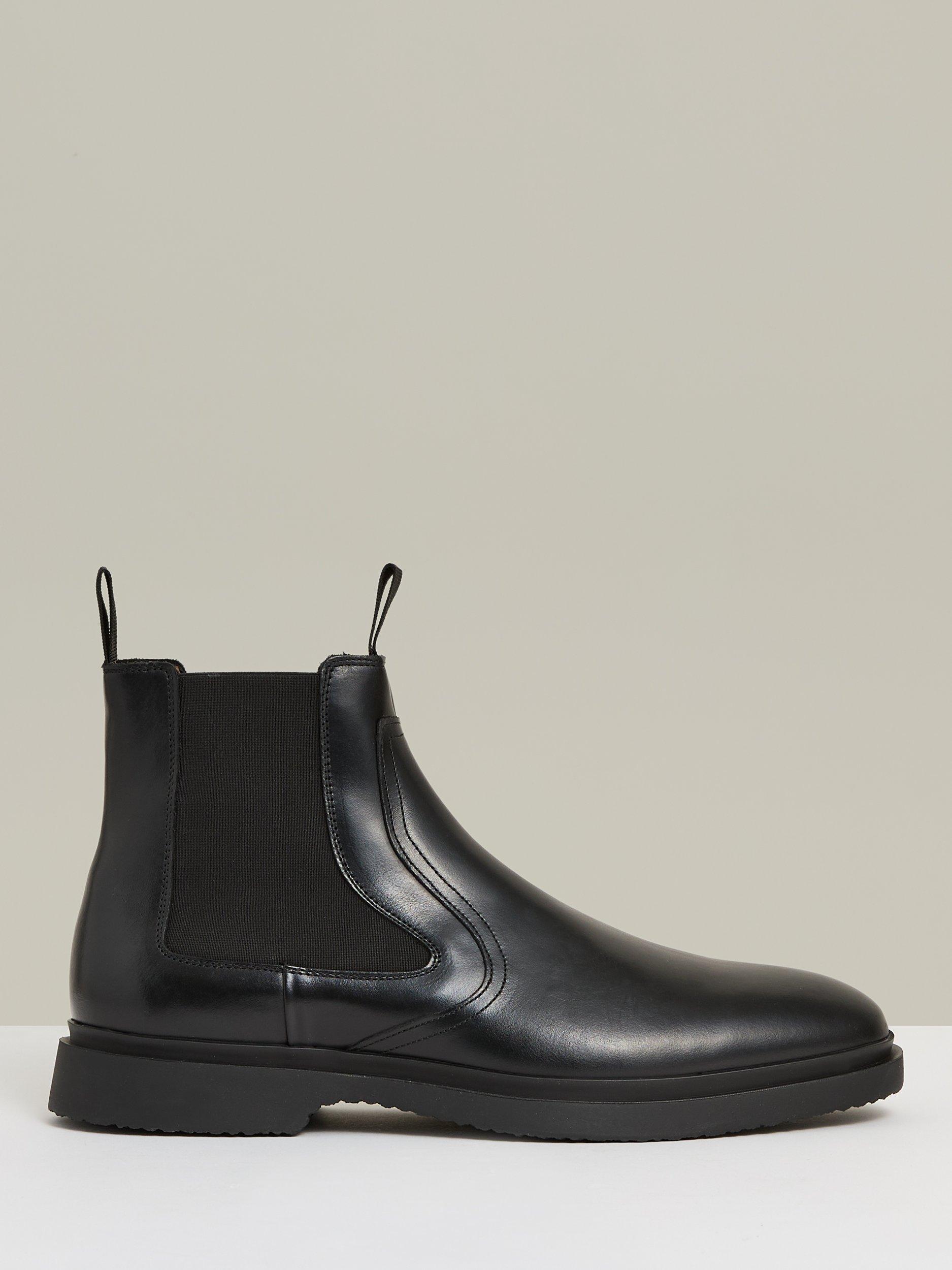 Reiss Jagger Leather Chelsea Boots, Black