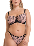 Curvy Kate Entwined Tanga Knickers, Black/Blush