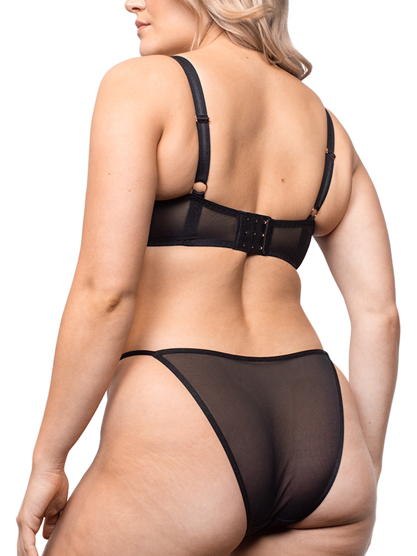 Product image 5 of 9, which shows Curvy Kate Entwined Tanga Knickers, Black/Blush, S