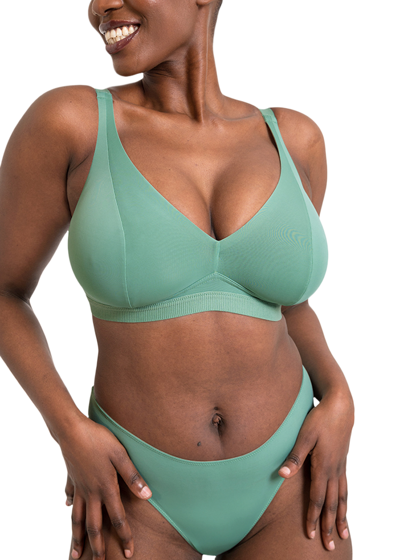 Product image 4 of 8, which shows Curvy Kate Zen Brazilian Knickers, Sage Green, S-M